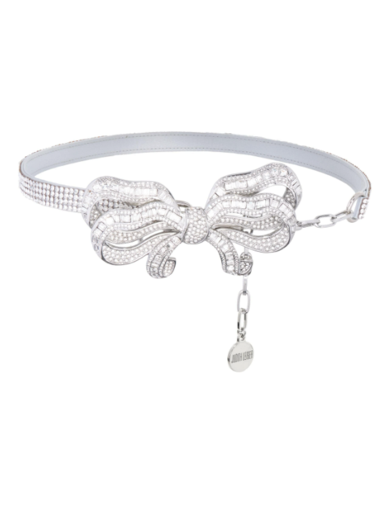 Judith Leiber Bow Baguette Belt Silver (In Store)