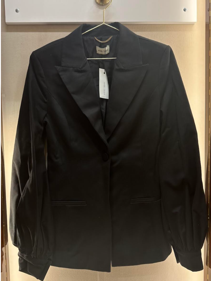 Amir Taghi Black Cotton Sabrina Blazer (in Store)