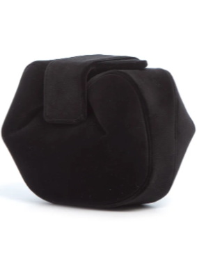 Gabriela Hearst Soft Demi Clutch in Black Cotton Velvet (In Store)