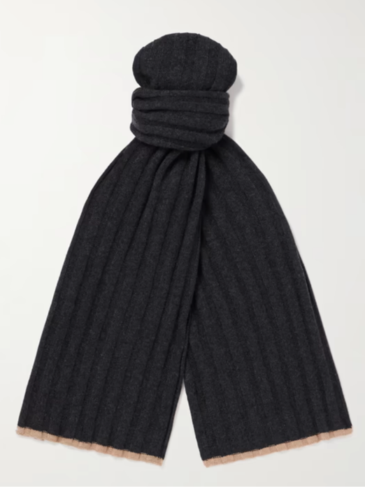 Brunello Cucinelli Ribbed Cashmere Scarf (In Store)