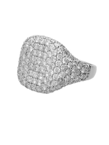Wish Fine Jewelry Diamond 18K White Gold Pave Signet Ring (In Store)