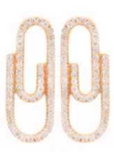 Wish Fine Jewelry Diamond 14K Gold Paper Clip Earrings (In Store)