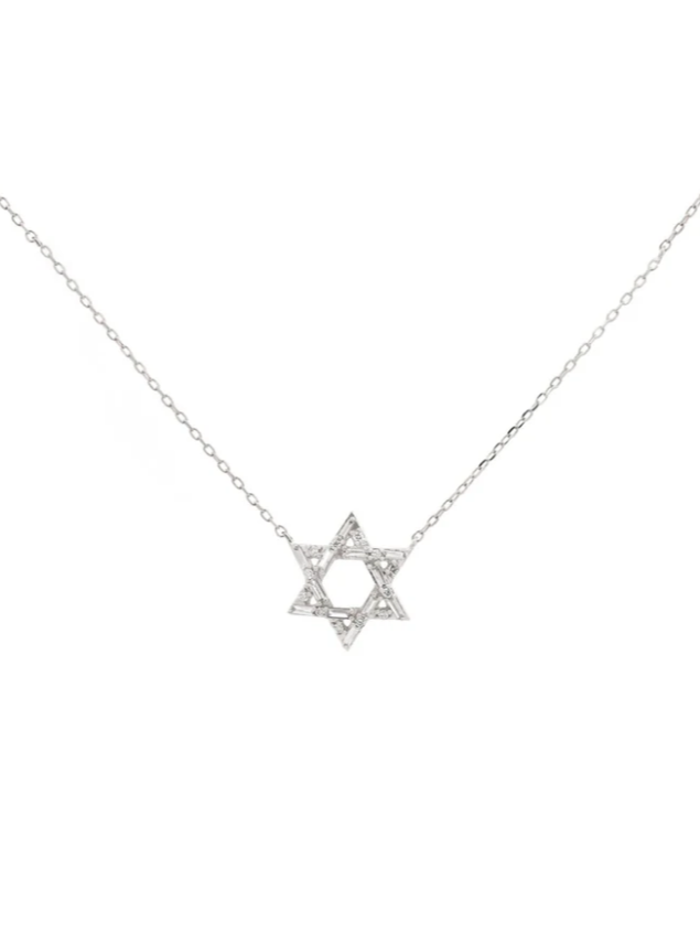 Wish Fine Jewelry Diamond 18K White Gold Star of David Necklace (In Store)