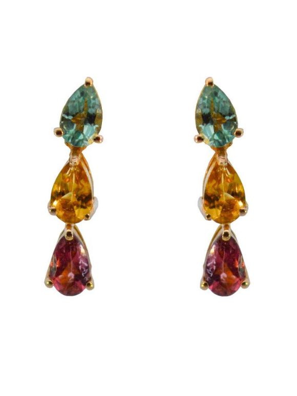 Vêtir 14KY Multi Tourmaline Earrings (In Store)