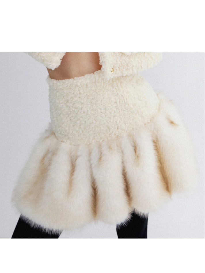 Aknvas Lita faux fur skirt (In Store)
