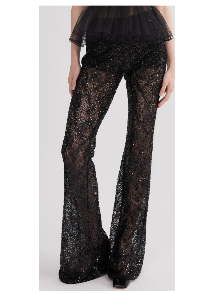 Aknvas Lennon black embroidered lace pants (In Store)