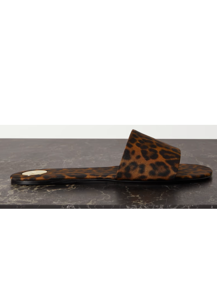 Saint Laurent Carlyle leopard-print grosgrain sandals (In Store)