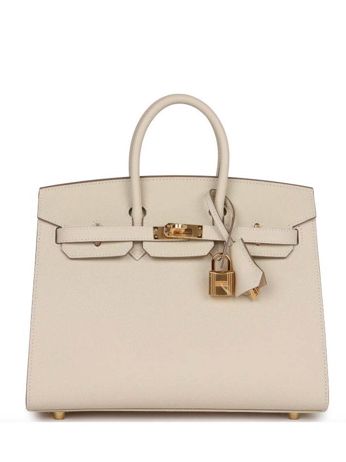 HERMÈS Hermès Birkin Sellier 25 Craie Epsom Gold Hardware (In Store)