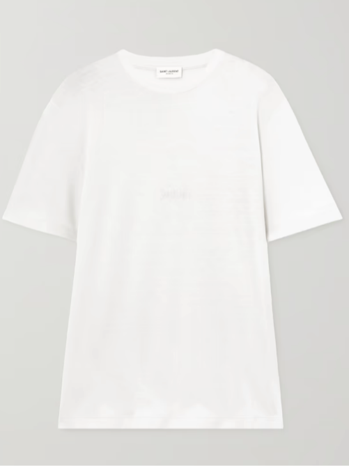 Saint Laurent Embroidered cotton T-shirt (In Store)
