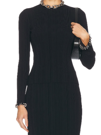 Aknvas Jen Knit Top in Black w/ Rings at cuff (In Store)