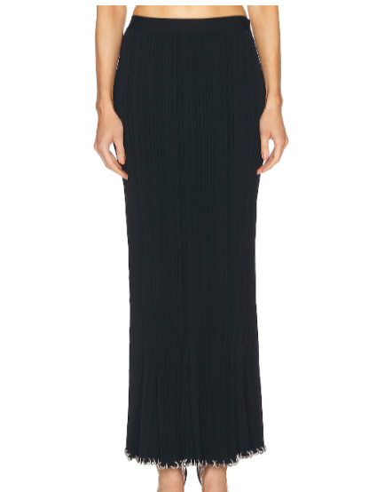 Aknvas Riar Knit Skirt in black w/ Rings at hem (In Store)