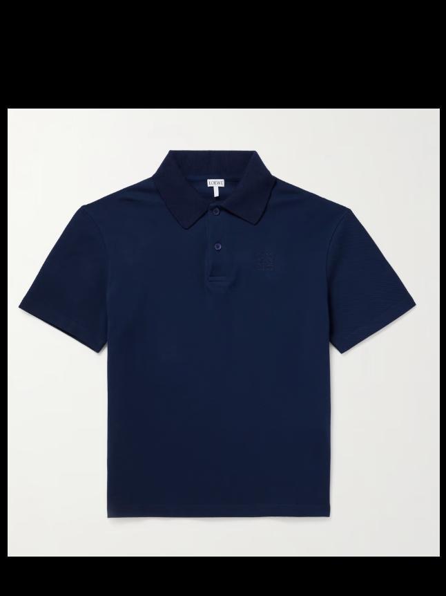 Loewe Logo-Embroidered Cotton-Piqué Polo Shirt