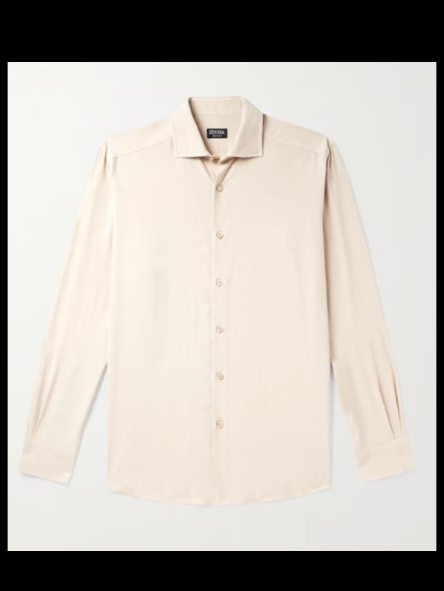 Zegna Garment-Dyed Silk Shirt