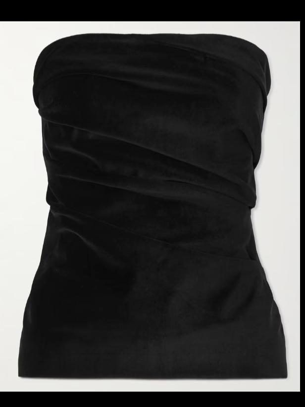 Tove Izel cotton and modal-blend velvet top