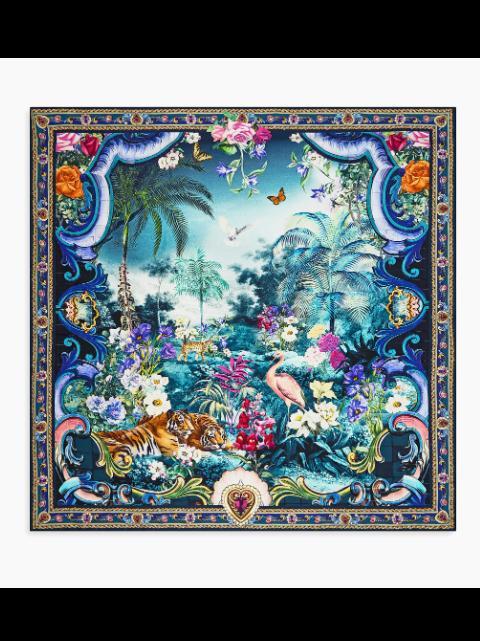 Camilla Basked In Baroque Large Jungle Silk Square Scarf