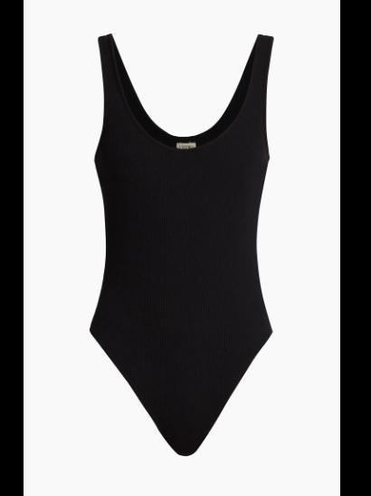 L'Agence   Nica Scoopneck Rib-Knit Bodysuit