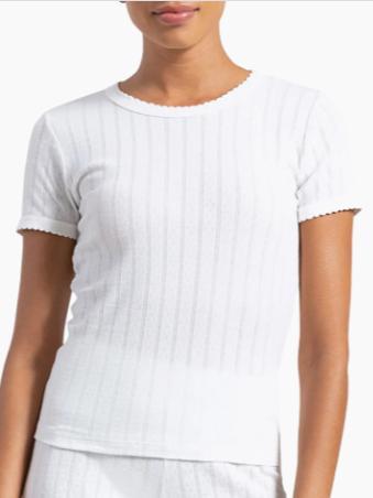 LESET Pointelle Crewneck T-Shirt