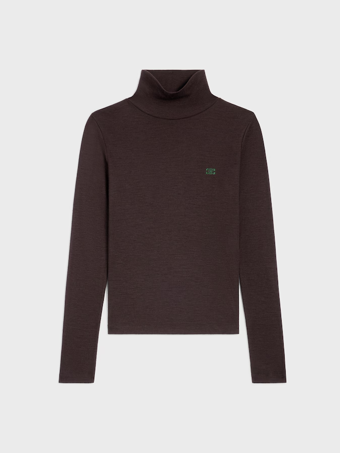 Celine Turtleneck Top in Wool Jersey