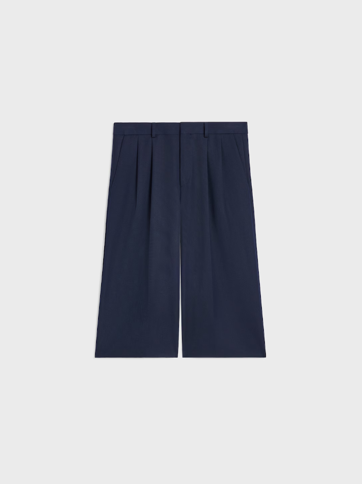 Celine Bermudas in Cotton and Wool Gabardine