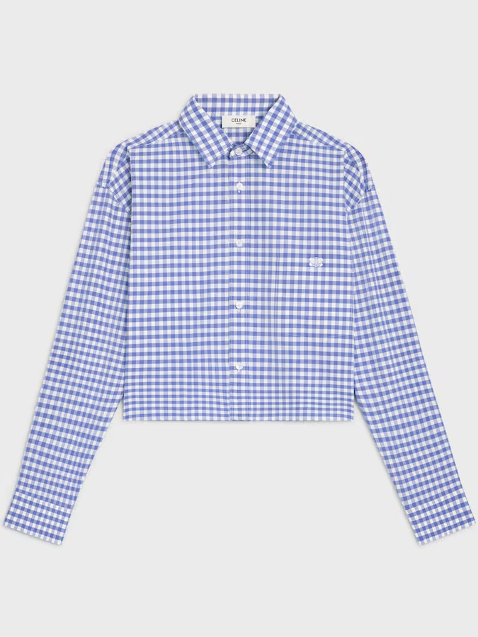 Celine Cropped Shirt in Vichy Cotton