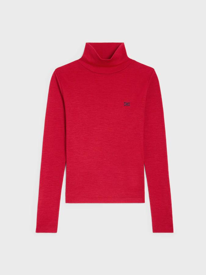 Celine Turtleneck Top in Wool-Jersey