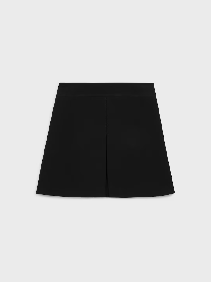 Celine Trapeze Mini Skirt in Gauffered Double Wool