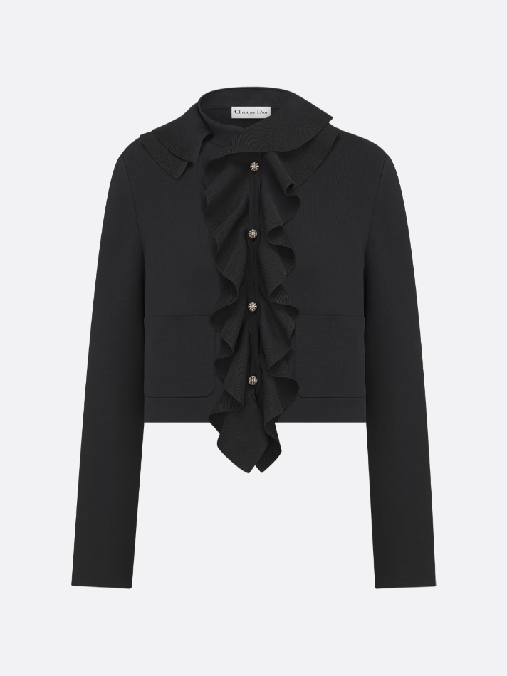 Dior Cropped Jacket with Removable Ruched Collar
