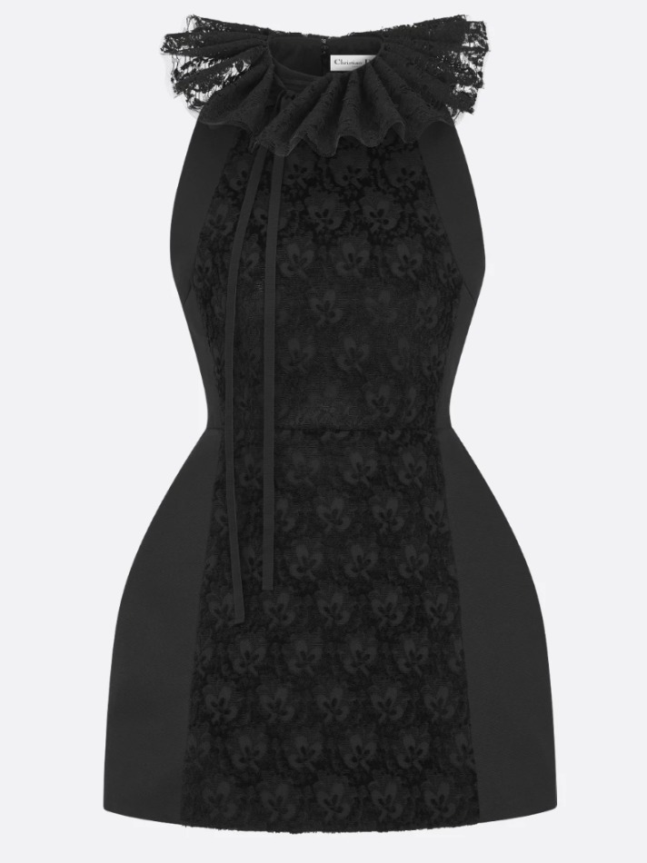 Dior Short Dress with Removable Ruff Collar