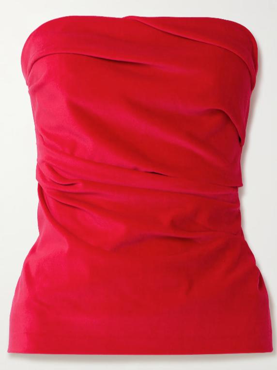 Tove Izel stretch-cotton and modal-blend velvet bandeau top