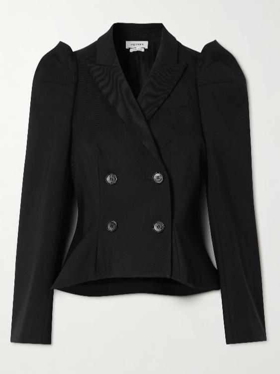 McQueen Cropped double-breasted wool-blend blazer