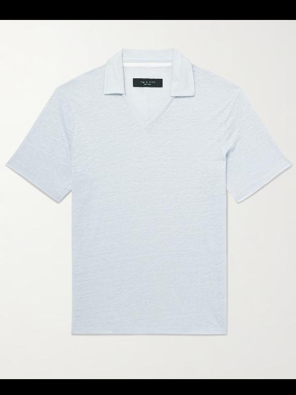 rag & bone Johnny Linen Polo Shirt