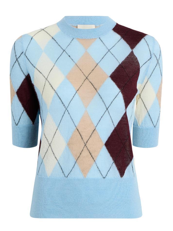 Khaite Anders Argyle-Knit Cashmere-Blend Top