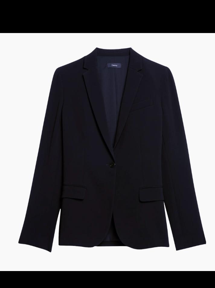 Theory Staple Classic Crepe Single-Button Blazer