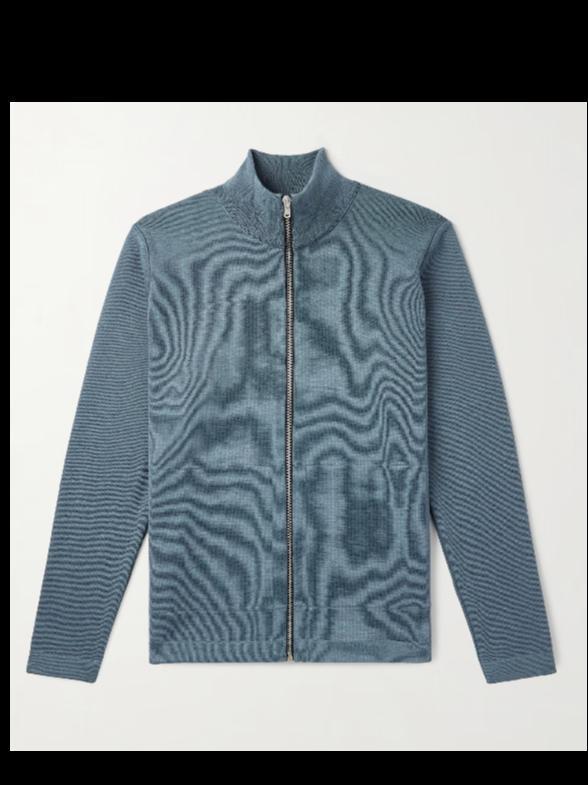 S.N.S Herning Naval Slim-Fit Wool Zip-Up Cardigan