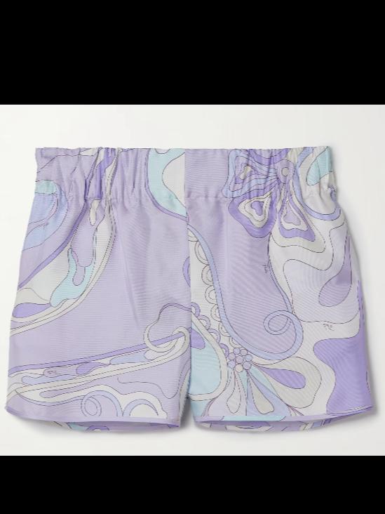 PUCCI Printed silk-twill shorts