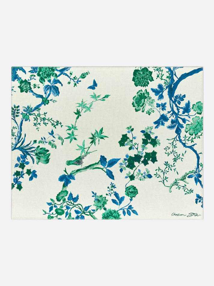 Blanket White Wool and Cashmere Jacquard with Leaf Motif