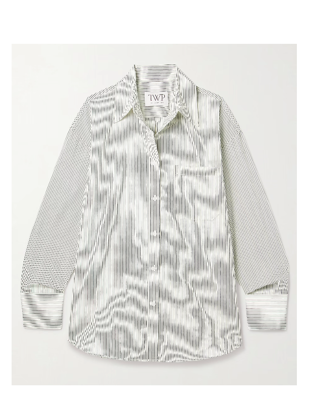 TWP Big Joe oversized striped cotton-blend shirt