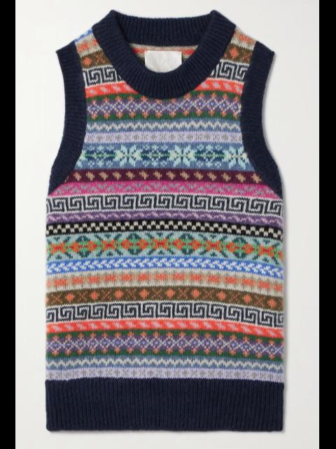 Suzie Kondi Tupos intarsia cashmere sweater vest