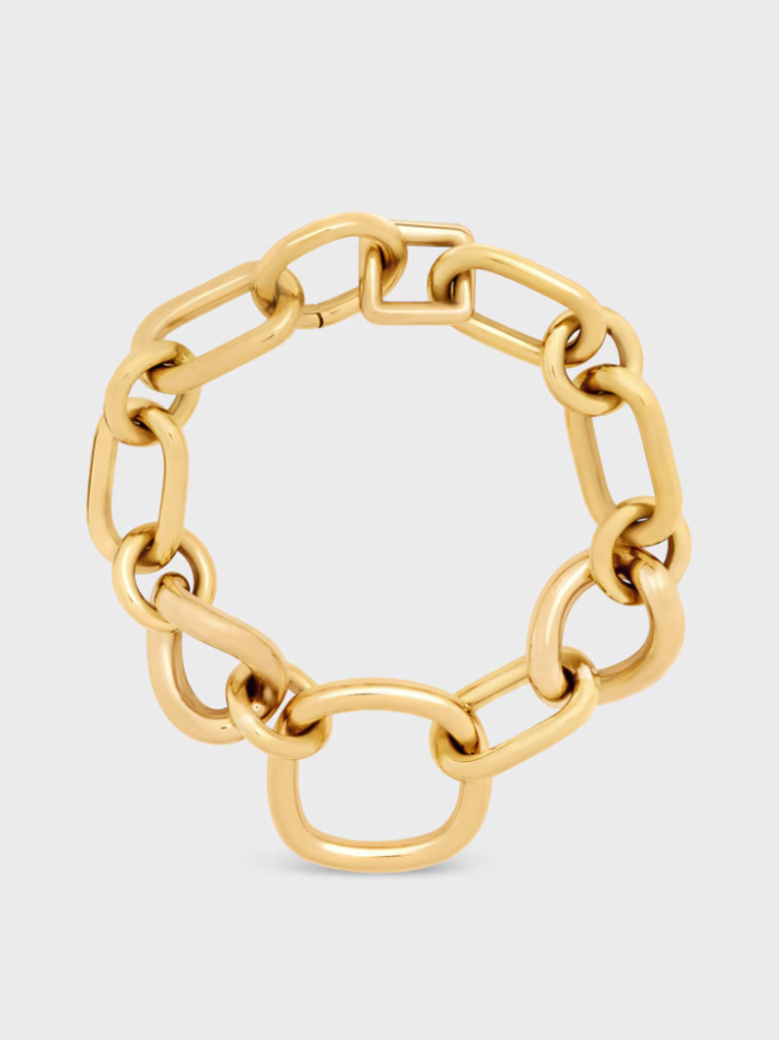Celine Celine Charms Modern Thin Gourmette in Brass with Rhodium Finish