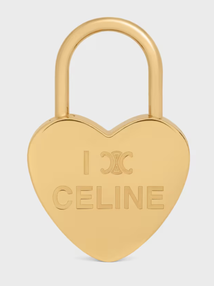 Celine Celine Charms Heart Padlock in Brass with Gold Finish