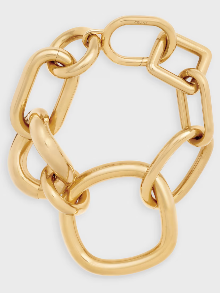 Celine Celine Charms Modern Chunky Gourmette in Brass with Gold Finish