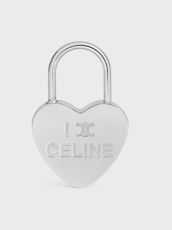 Celine Celine Charms Heart Padlock in Brass with Rhodium Finish