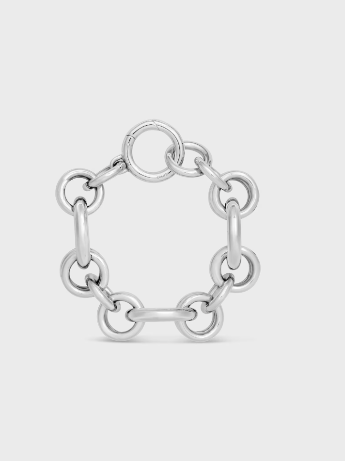 Celine CELINE CHARMS HERITAGE CHUNKY BRACELET in Brass with Rhodium Finish