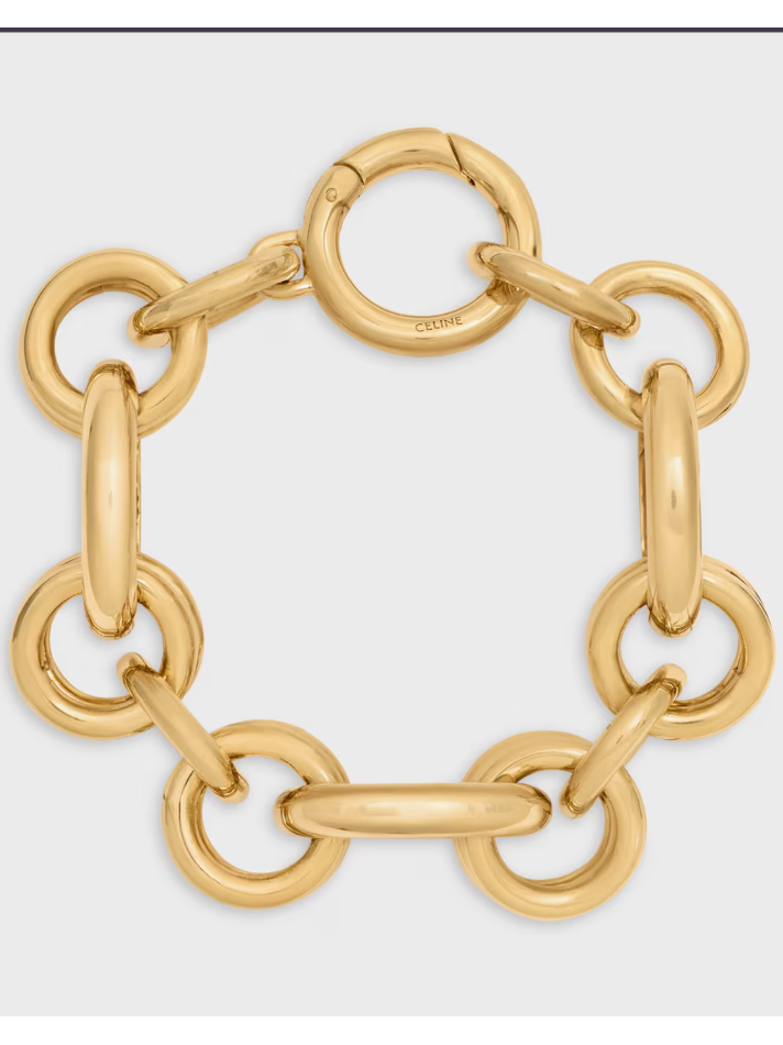Celine Celine Charms Heritage Chunky Bracelet in Brass with Gold Finish