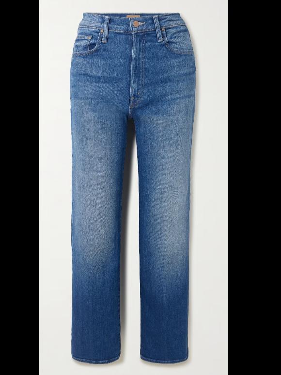 Mother The Rambler Zip Flood mid-rise straight-leg jeans