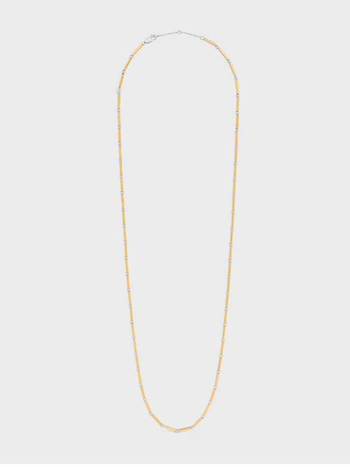 Celine Celine Charms Long Necklace in Brass with Gold and Rhodium Finish