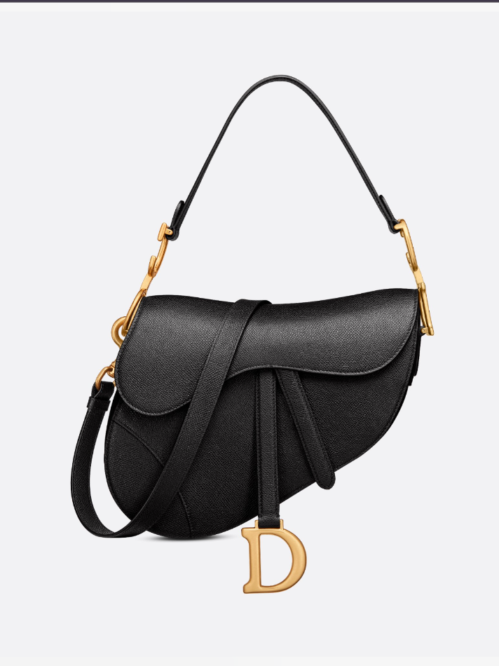Dior Black Saddle Bag with Strap