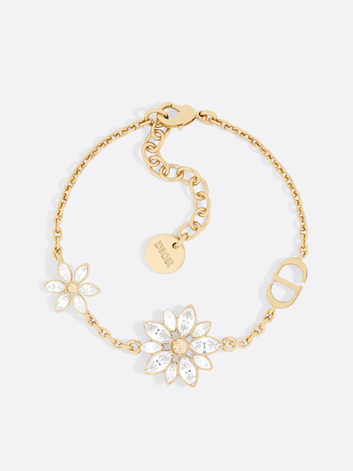 Dior Pale Gold-Finish Metal with Gold- and Silver-Tone Crystals Fleur de Glace Bracelet - Women's Jewelry And Watches