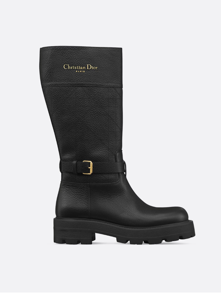 Dior Black Grained Cannage Calfskin D-Town Boot - Women's Shoes