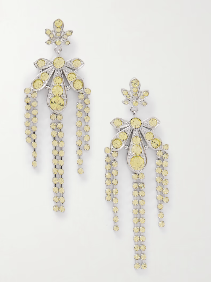 Rabanne Silver-tone crystal earrings